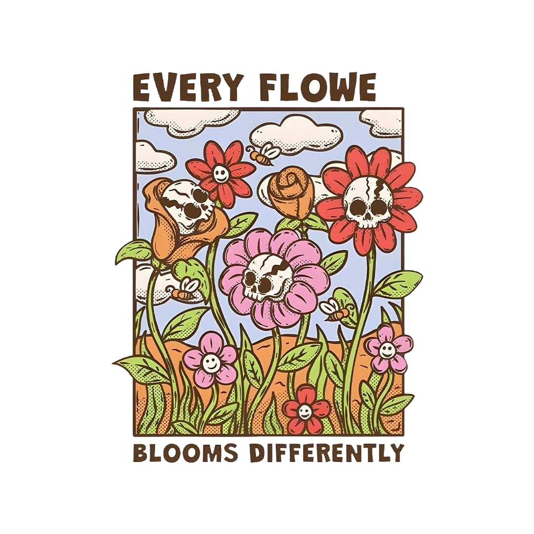 Every Flower Blooms Differently Sticker